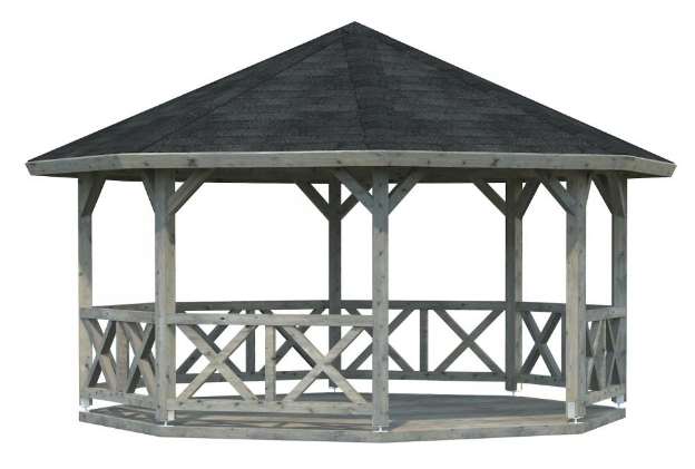 Kiosque de jardin SAO 4m x 3m Gris clair