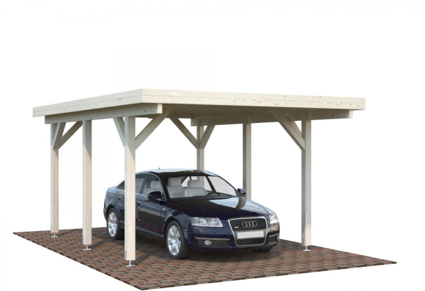 Carport bois 18,4m² naturel