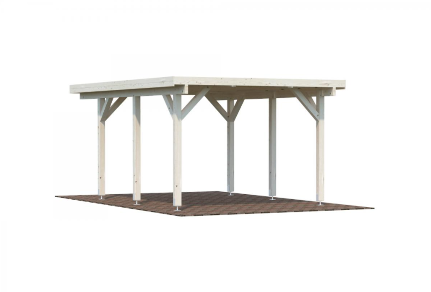 Carport bois 18,4m² translucide