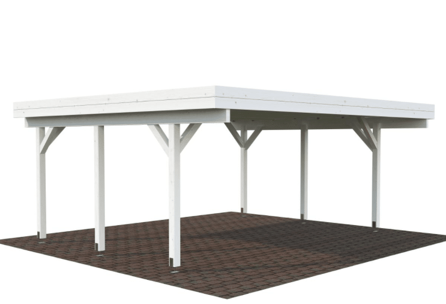 Carport bois 20,6m² blanc
