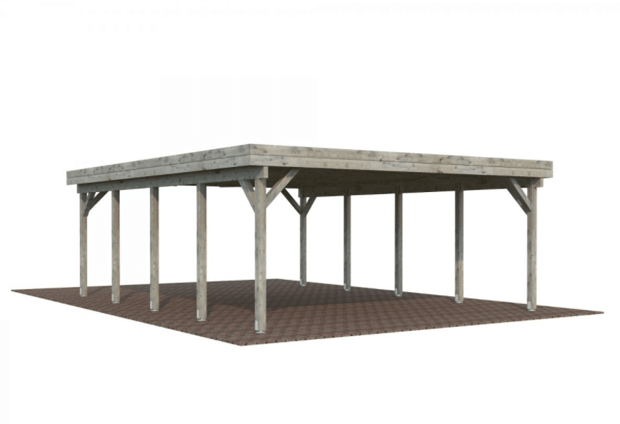Carport bois 40,6m² gris