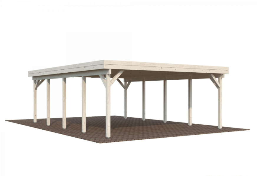 Carport bois 40,6m² naturel