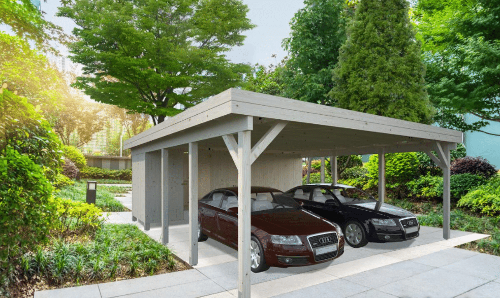 Carport bois 40,6m²