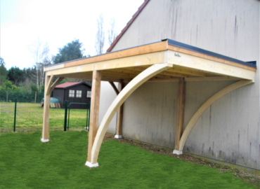 Carport bois adossé